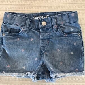 Cat & Jack Blue Heart Print Denim Shorts size 18 months